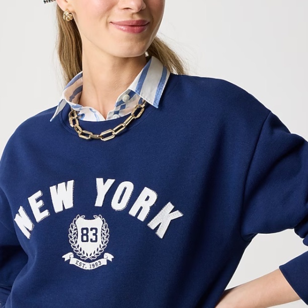 J crew navy blue New York graphic sweatshirt - Picture 2 of 4